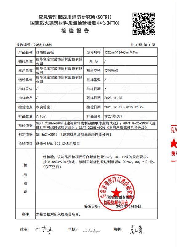 燃烧性能检测报告