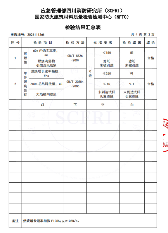燃烧性能检测报告